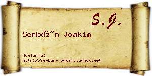Serbán Joakim névjegykártya
